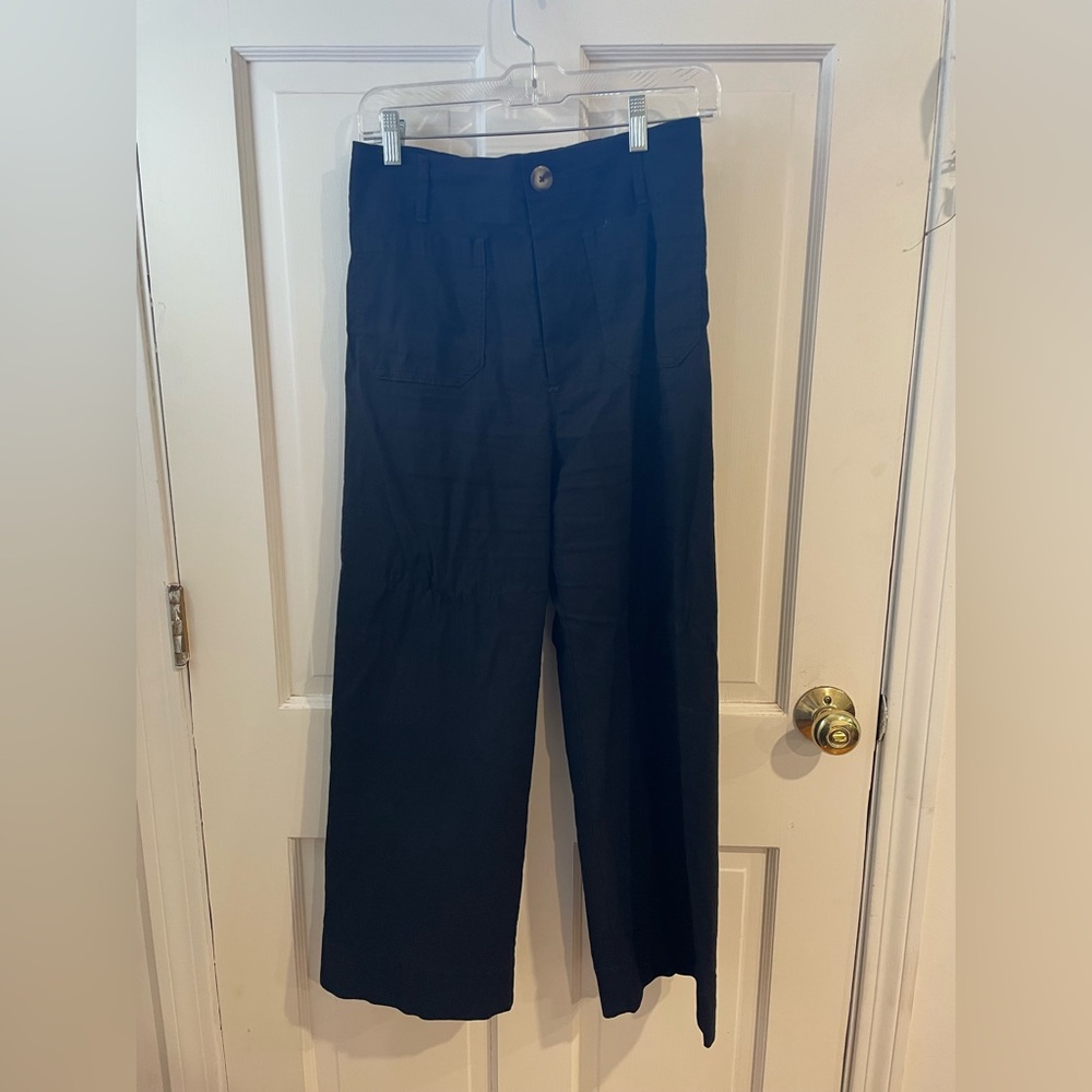 Anthropologie Colette Cropped Wide-Leg Pants (Black)